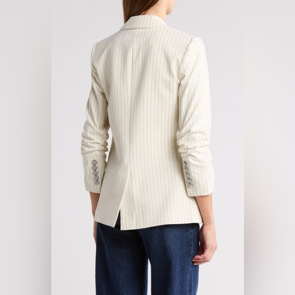 NWT $798 Veronica Beard Beacon Dickey Pinstriped Jacquard Blazer - Picture 2 of 12